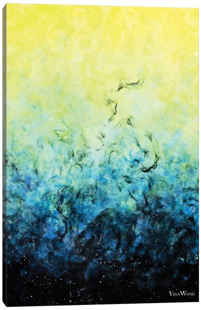 Amaranthine Canvas Art Print - Blue & Yellow Art
