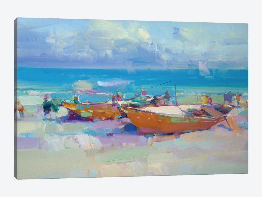 Boats On The Shore by Vahe Yeremyan 1-piece Art Print