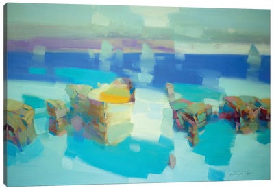 Boat Canvas Art Print - Turquoise Art