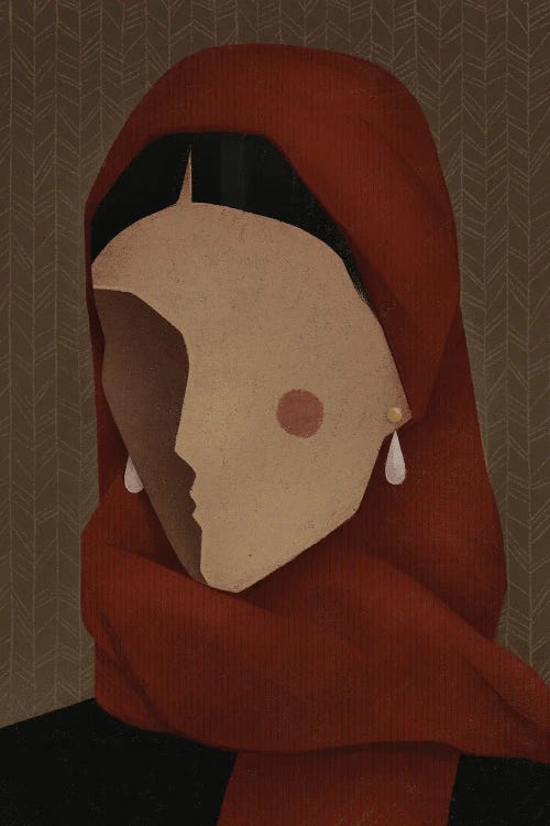 Woman In The Red Scarf