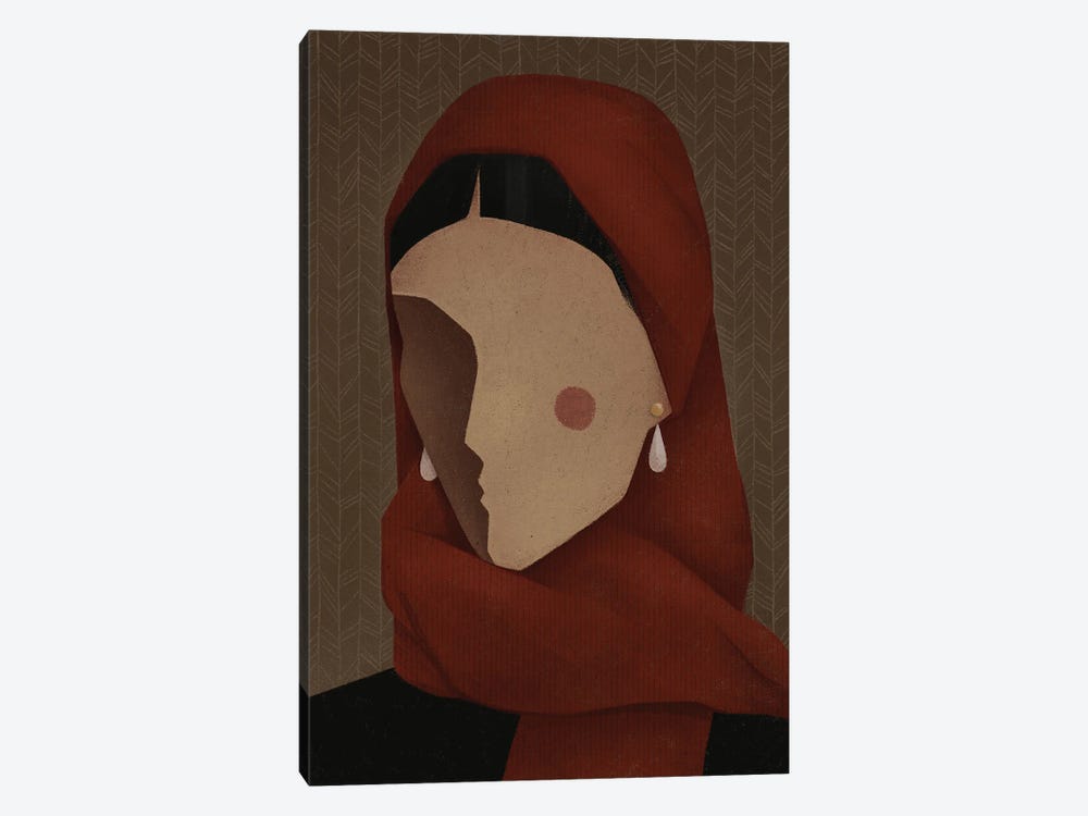 Woman In The Red Scarf by Valeriya Simantovskaya 1-piece Canvas Art Print