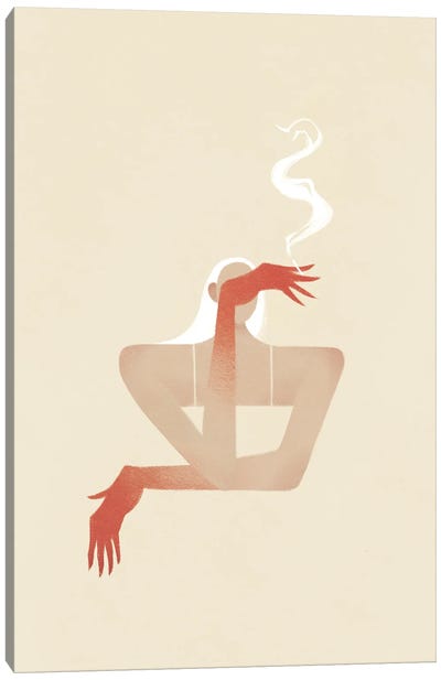 Smoker Canvas Art Print - Valeriya Simantovskaya