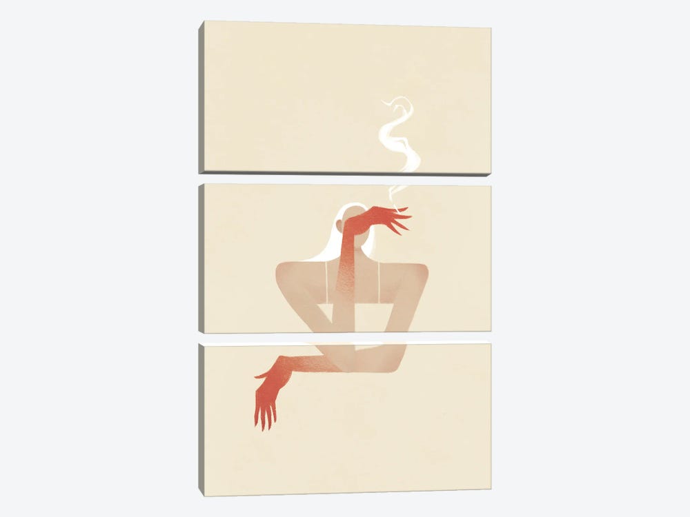 Smoker by Valeriya Simantovskaya 3-piece Canvas Artwork
