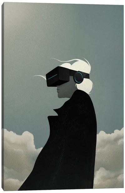 Woman In VR Glasses Canvas Art Print - Valeriya Simantovskaya