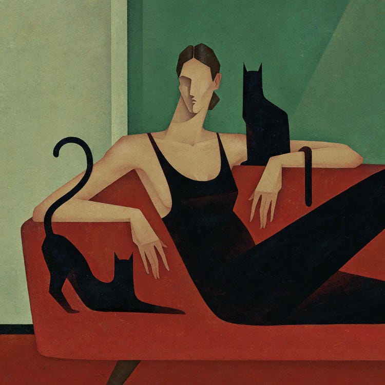 Woman With Cats II