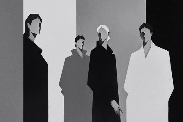 Black & White Digital Art: Women Black And White by Valeriya Simantovskaya