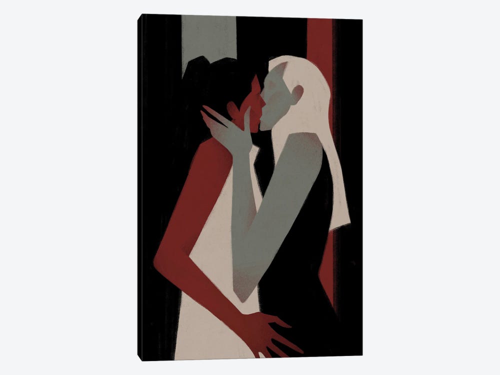 Kiss by Valeriya Simantovskaya 1-piece Canvas Art Print