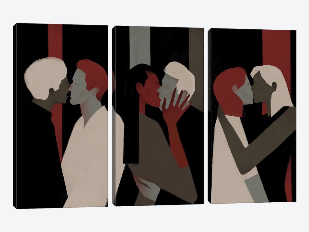 Kisses by Valeriya Simantovskaya 3-piece Canvas Artwork