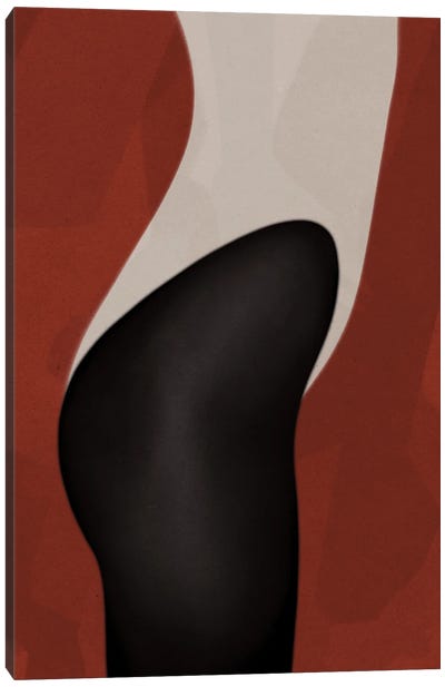 Body Shape IV Canvas Art Print - Tan Art