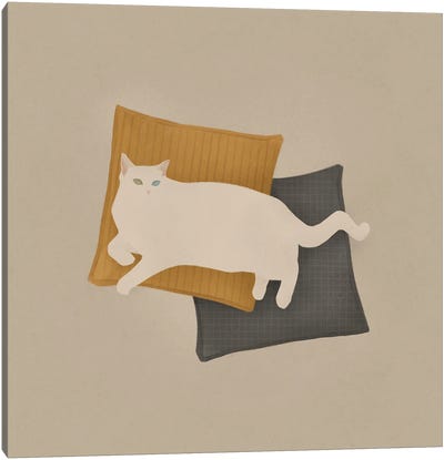 White Kitty I Canvas Art Print - Valeriya Simantovskaya