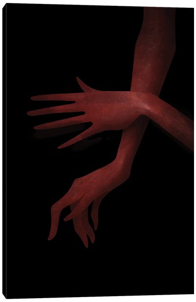 Red Hands Canvas Art Print - Valeriya Simantovskaya