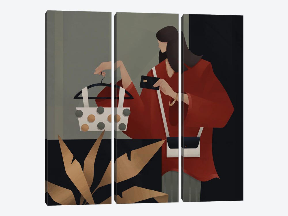 Shopping Time I by Valeriya Simantovskaya 3-piece Canvas Print