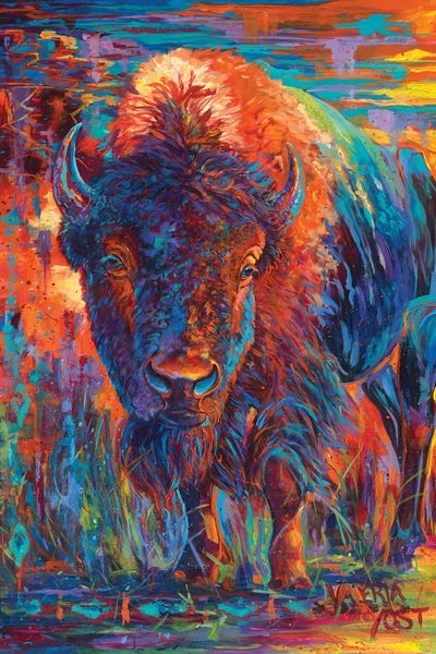 Brown - Canvas Prints: Bison by Valeria Yost