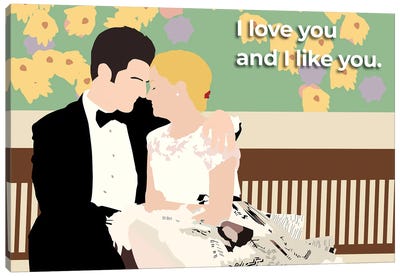 I Love You And I Like You - Parks And Rec Canvas Art Print - Sitcoms & Comedy TV Show Art