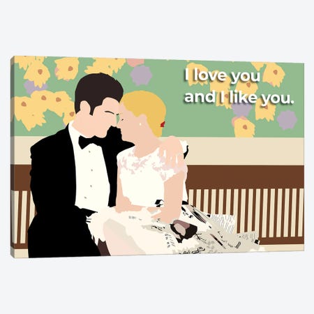 I Love You And I Like You - Parks And Rec Canvas Print #VYW13} by Very Nice Words Canvas Artwork