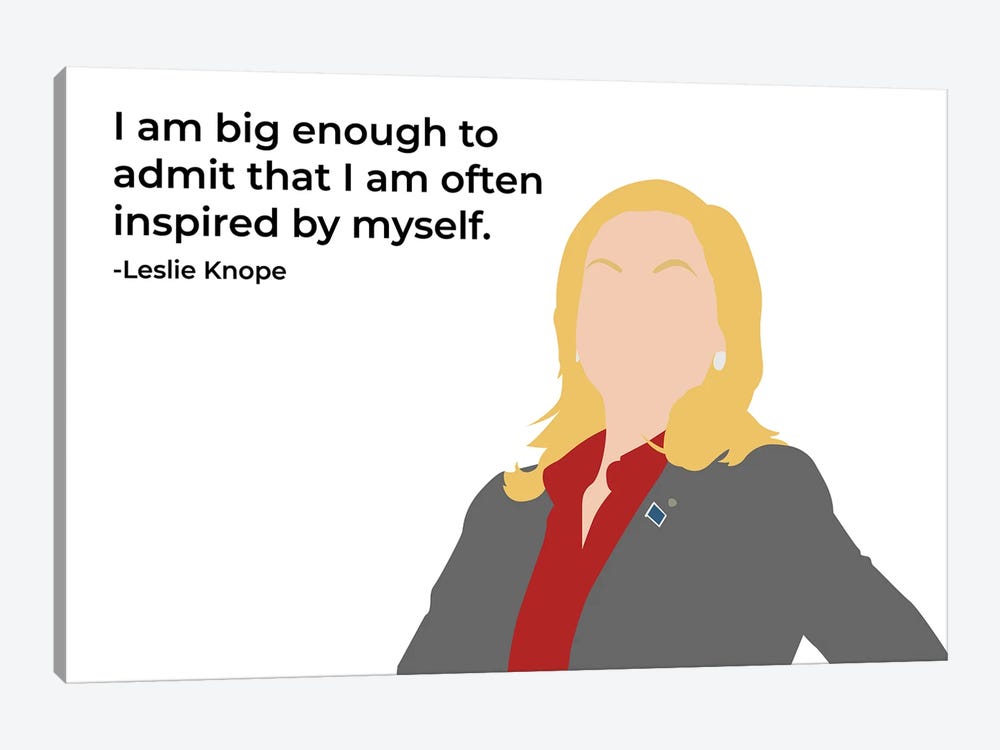 Inspired By Myself - Parks And Rec by Very Nice Words 1-piece Art Print