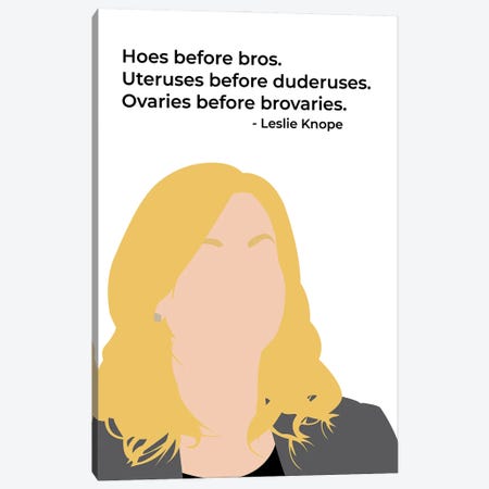 Ovaries Before Brovaries - Parks And Rec Canvas Print #VYW21} by Very Nice Words Art Print