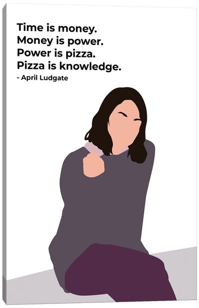 Power Is Pizza - Parks And Rec Canvas Art Print - Parks And Recreation