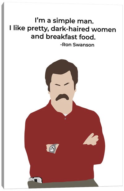 Simple Man - Parks And Rec Canvas Art Print - Very Nice Words