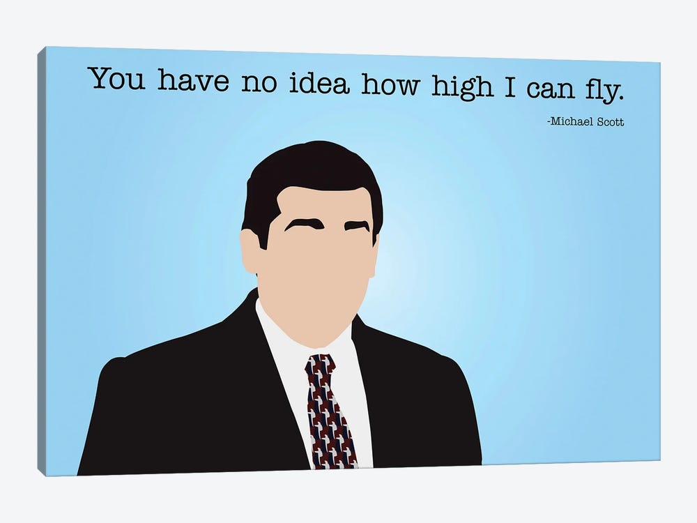 How High I Can Fly - The Office by Very Nice Words 1-piece Canvas Print