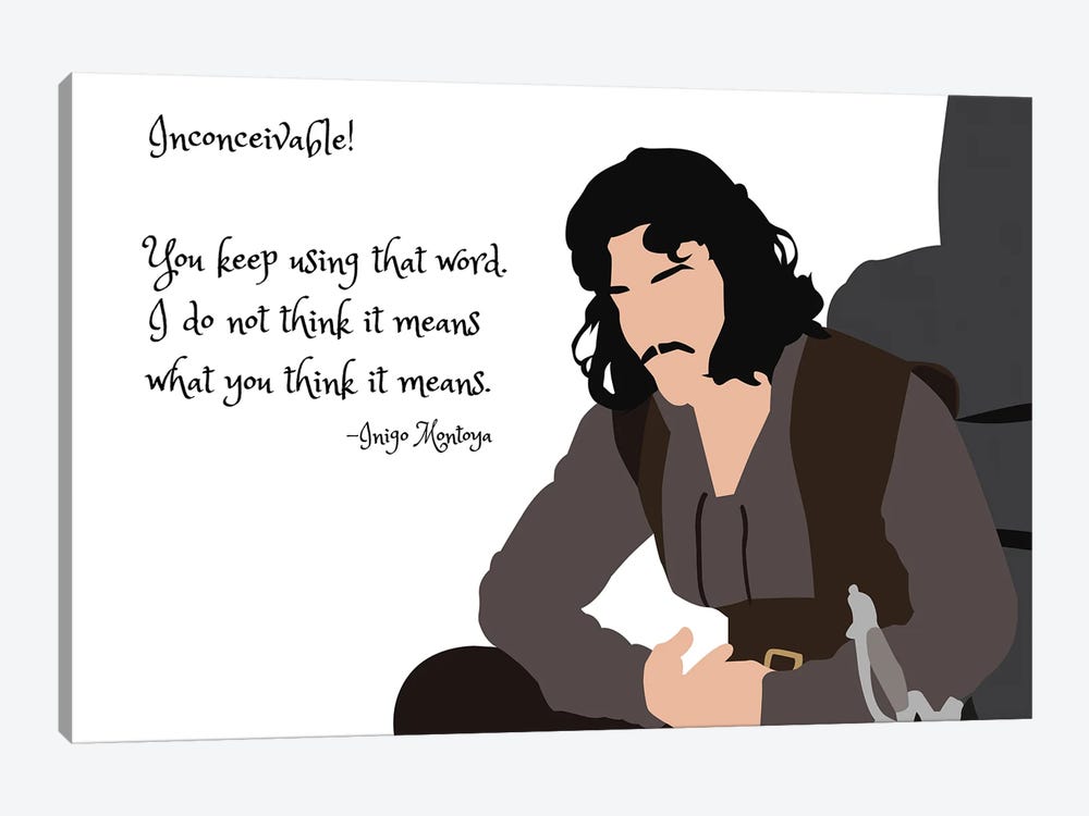 Inconceivable! - Princess Bride by Very Nice Words 1-piece Canvas Wall Art