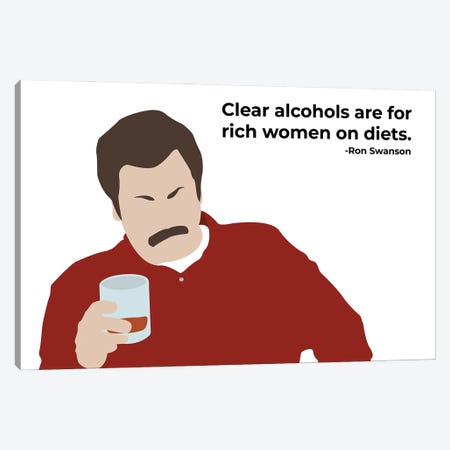 Clear Alcohols - Parks And Rec Canvas Print #VYW6} by Very Nice Words Canvas Artwork