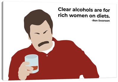 Clear Alcohols - Parks And Rec Canvas Art Print - Very Nice Words