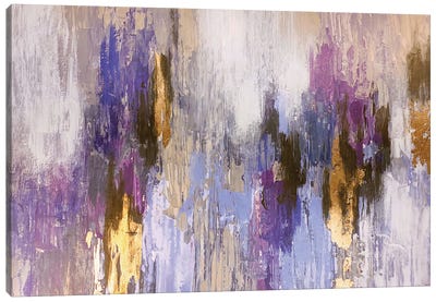 Lilac World Canvas Art Print - Blue & Gold Art