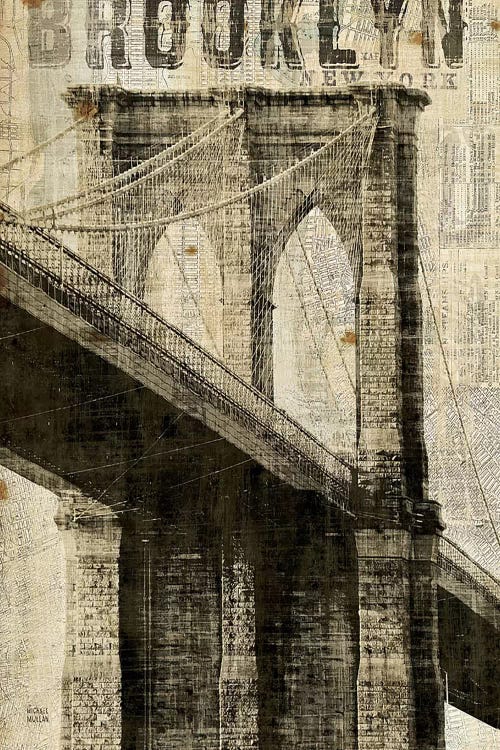 Vintage NY Brooklyn Bridge