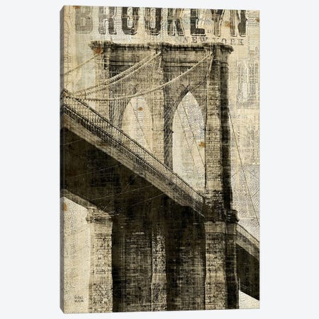 Vintage NY Brooklyn Bridge Canvas Print #WAC1001} by Michael Mullan Canvas Art Print