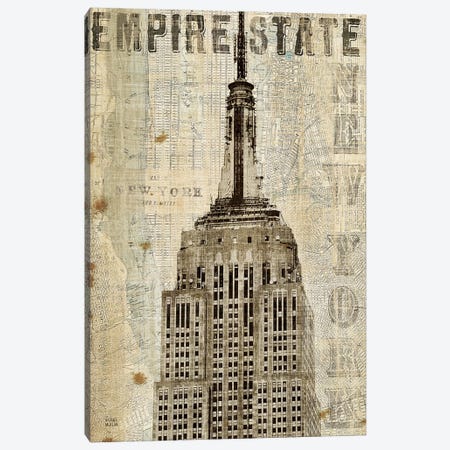 Vintage NY Empire State Building  Canvas Print #WAC1002} by Michael Mullan Art Print