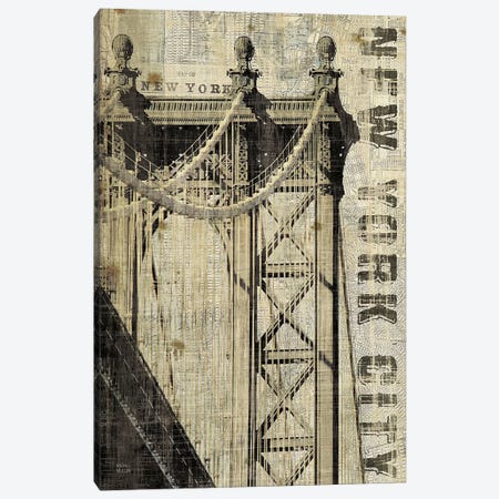 Vintage NY Manhattan Bridge  Canvas Print #WAC1004} by Michael Mullan Canvas Wall Art