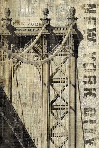 Industrial: Vintage NY Manhattan Bridge  by Michael Mullan