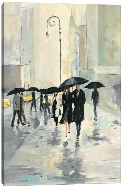 City in the Rain Canvas Art Print