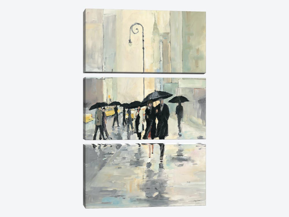 City in the Rain by Avery Tillmon 3-piece Canvas Art Print