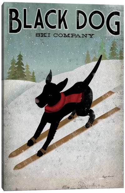 Black Dog Ski Co. I Canvas Art Print - Skiing Art