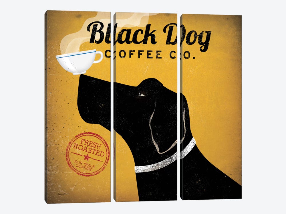 Black Dog Coffee Co. by Ryan Fowler 3-piece Canvas Print