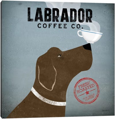 Labrador Coffee Co. Canvas Art Print - Best Selling Dog Art