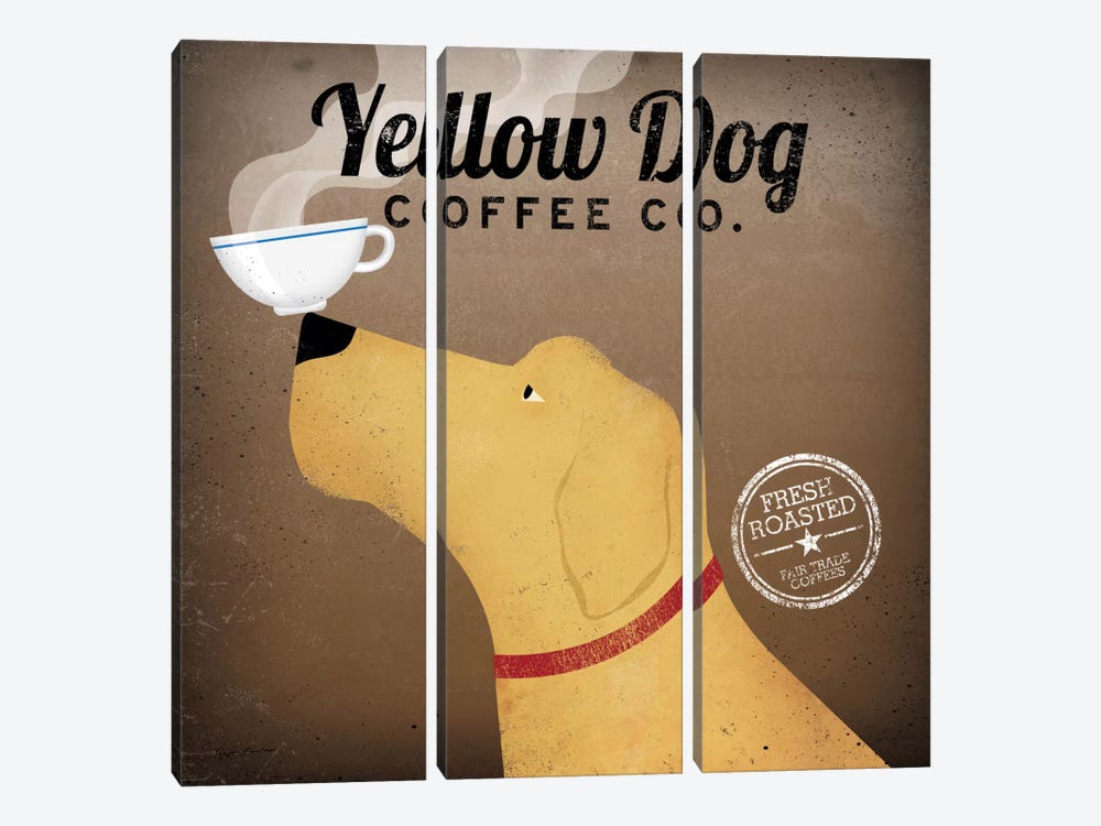 Yellow Dog Coffee Co. by Ryan Fowler 3-piece Canvas Print