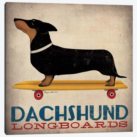 Dachshund Longboards  Canvas Print #WAC1123} by Ryan Fowler Canvas Artwork