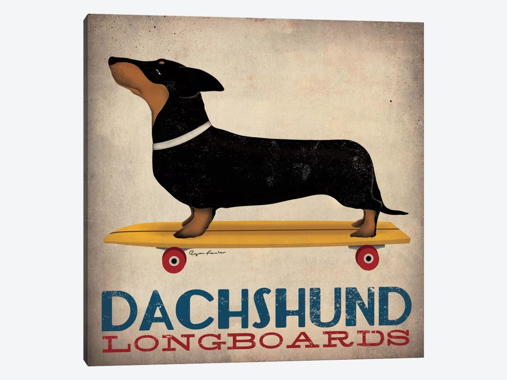Dachshund Longboards  by Ryan Fowler 1-piece Canvas Art