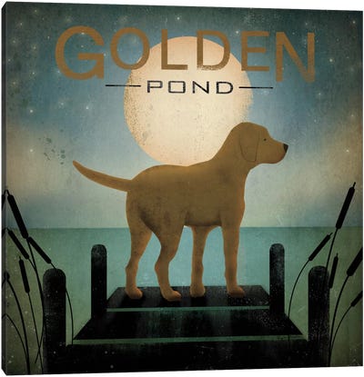 Golden Pond Canvas Art Print - Golden Retriever Art