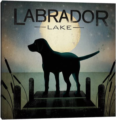 Labrador Lake Canvas Art Print - Labrador Retriever Art