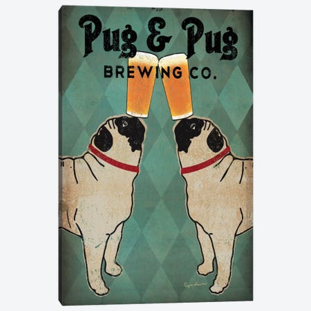 Pug & Pug Brewing Co. Canvas Print #WAC1130} by Ryan Fowler Canvas Print