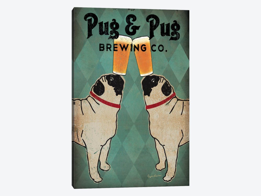 Pug & Pug Brewing Co. by Ryan Fowler 1-piece Canvas Artwork