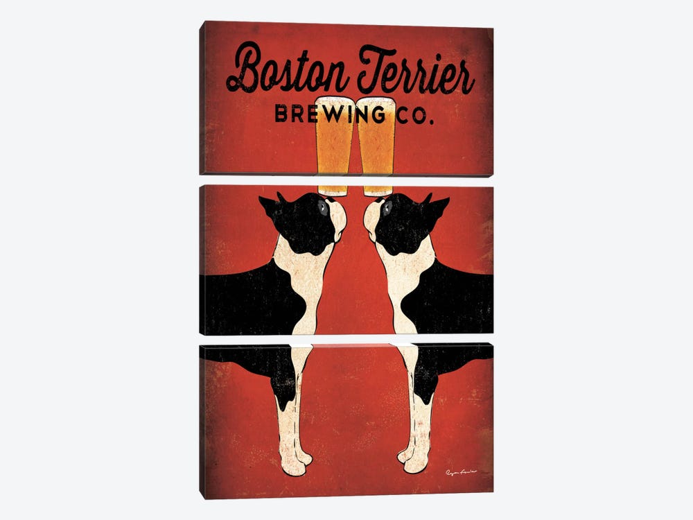Boston Terrier Brewing Co.  by Ryan Fowler 3-piece Art Print