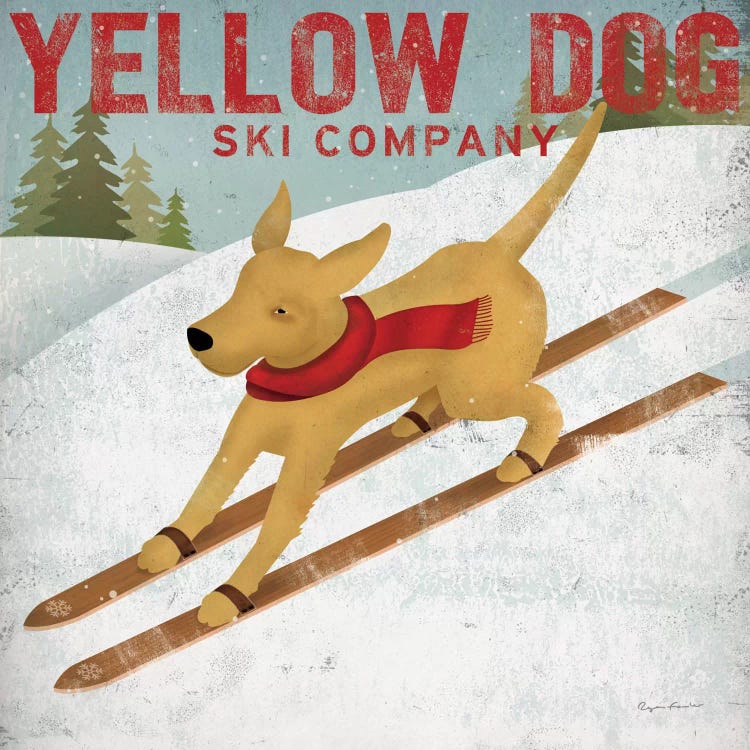 Yellow Dog Ski Co. by Ryan Fowler wall art