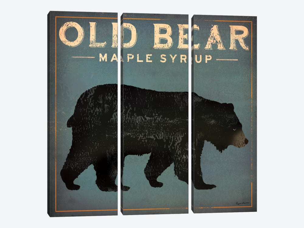 Old Bear Maple Syrup by Ryan Fowler 3-piece Canvas Artwork