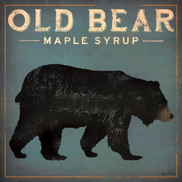 Large Art for Kitchen - Canvas Prints: Old Bear Maple Syrup by Ryan Fowler