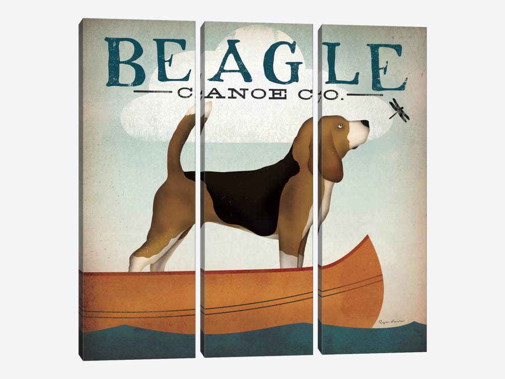Beagle Canoe Co.  by Ryan Fowler 3-piece Canvas Art Print